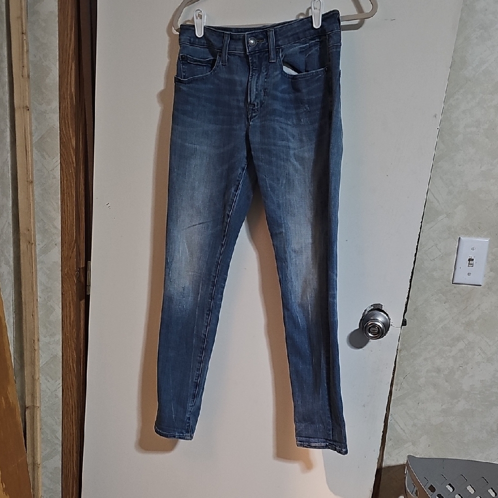 American Eagle Outfitters Womens Faded Blue Skinny Jeans